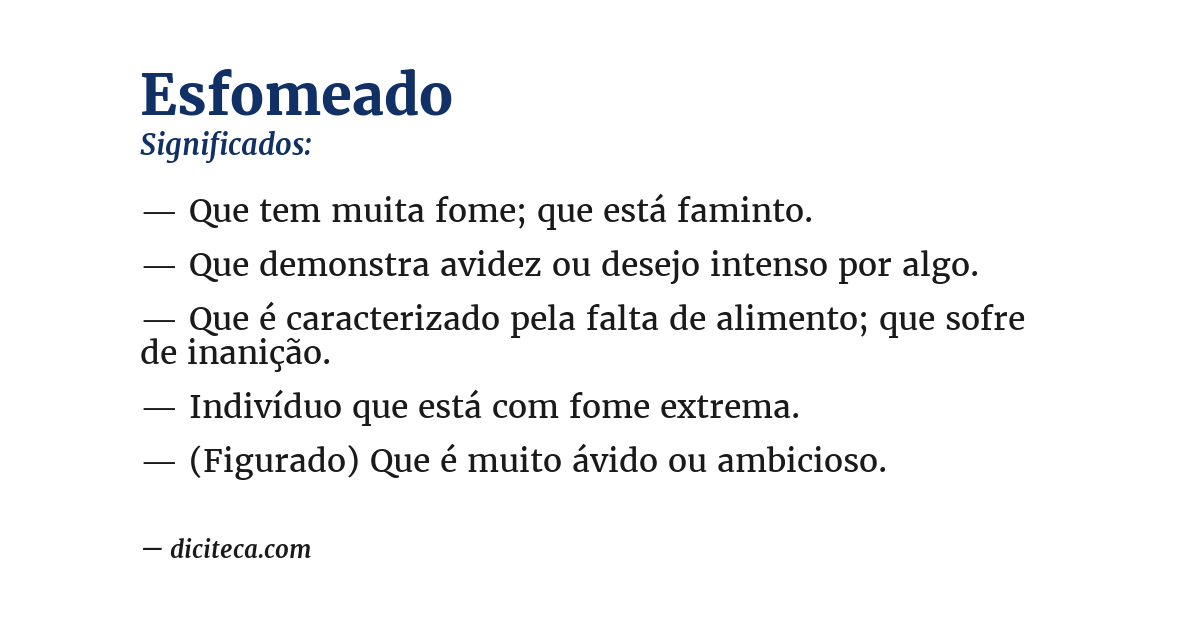 Significado de esfomeado