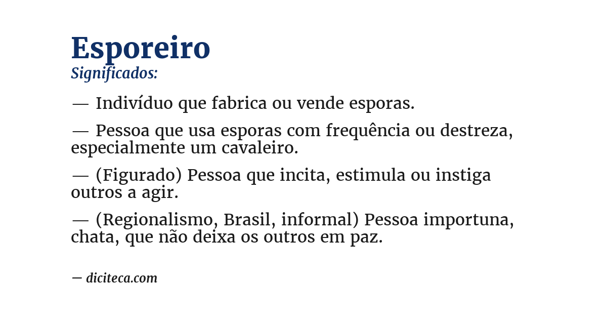 Significado de esporeiro