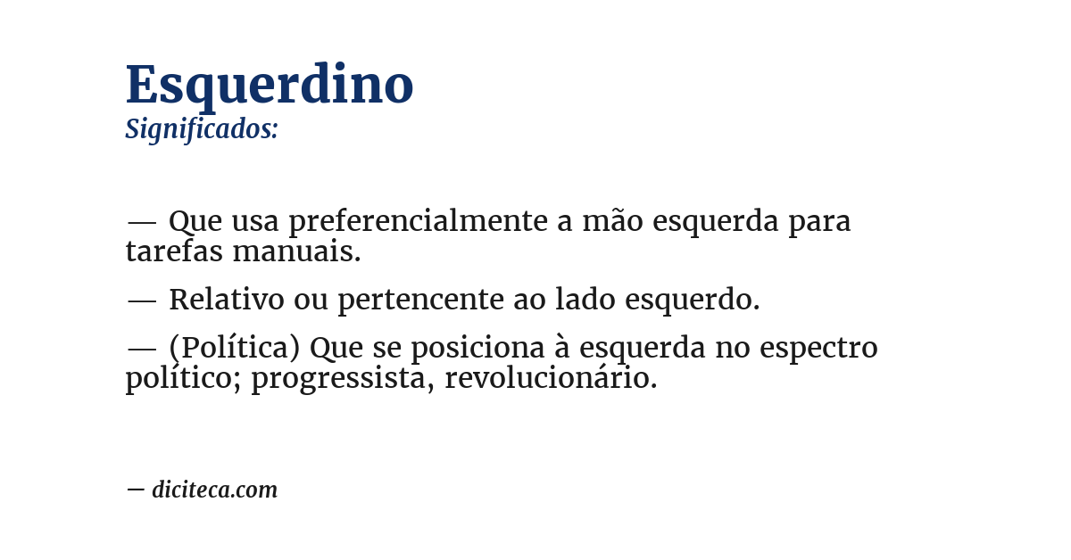 Significado de esquerdino