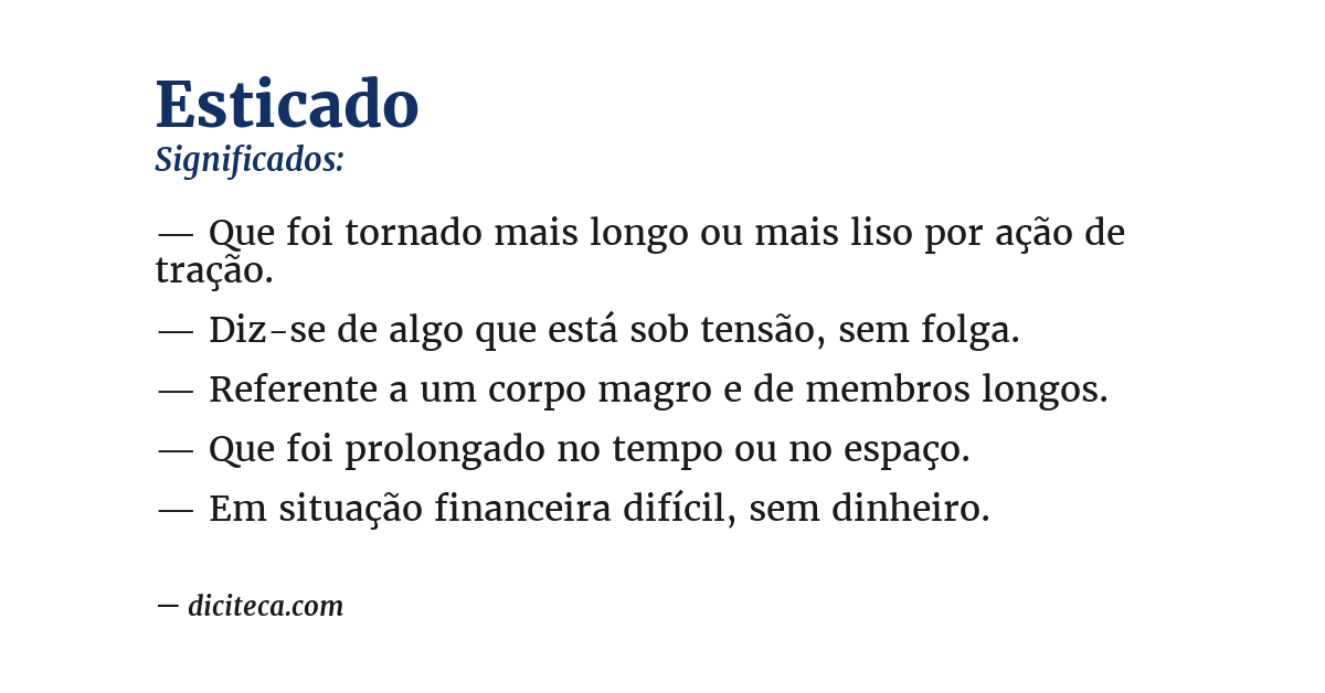 Significado de esticado