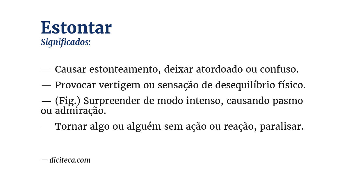 Significado de estontar