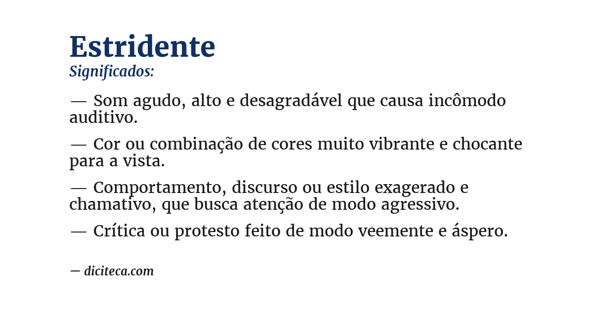 Significado de estridente