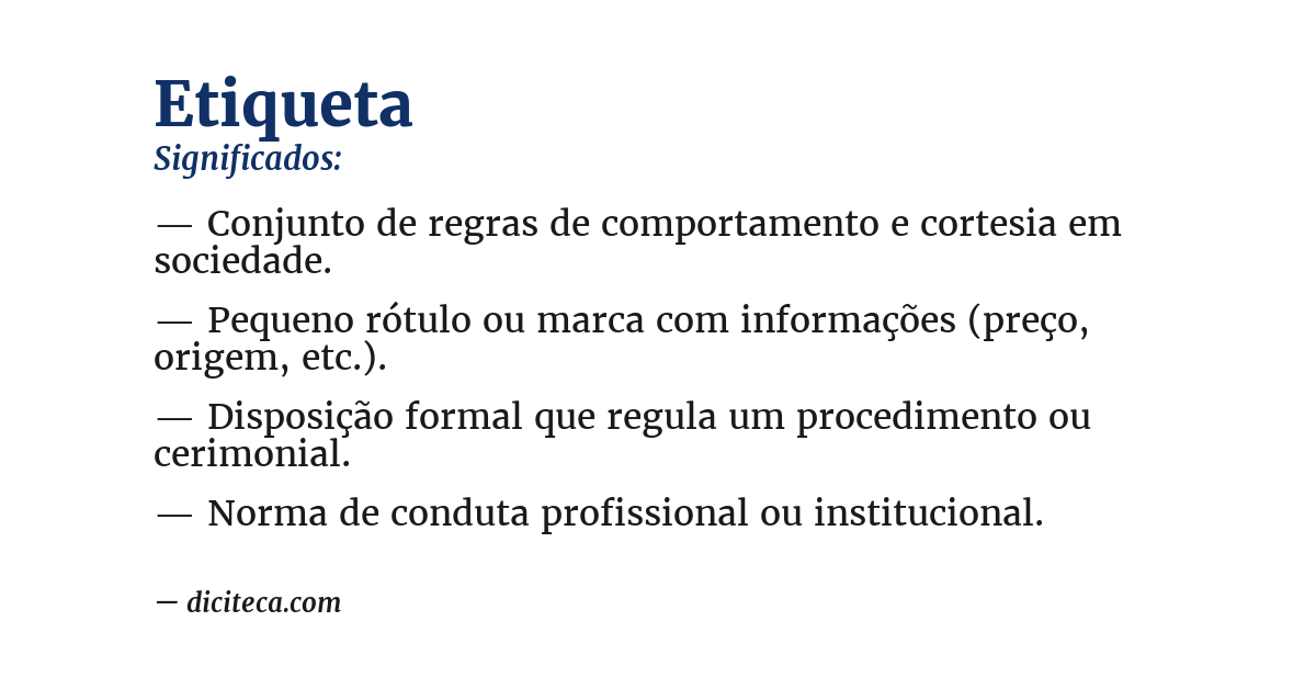 Significado de etiqueta