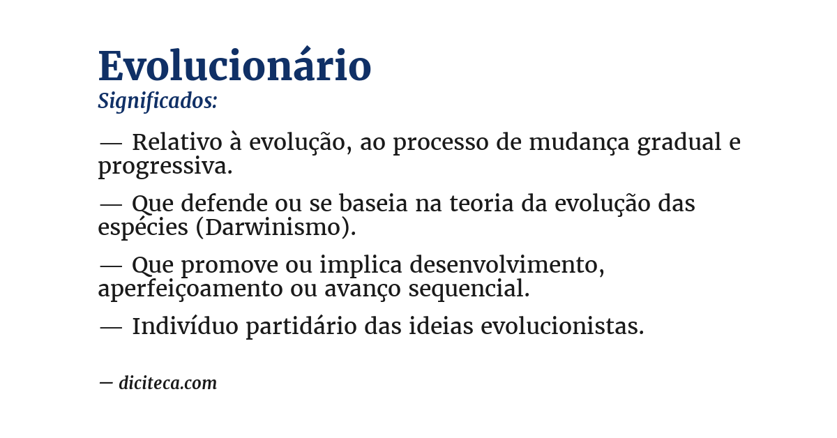 Significado de evolucionário