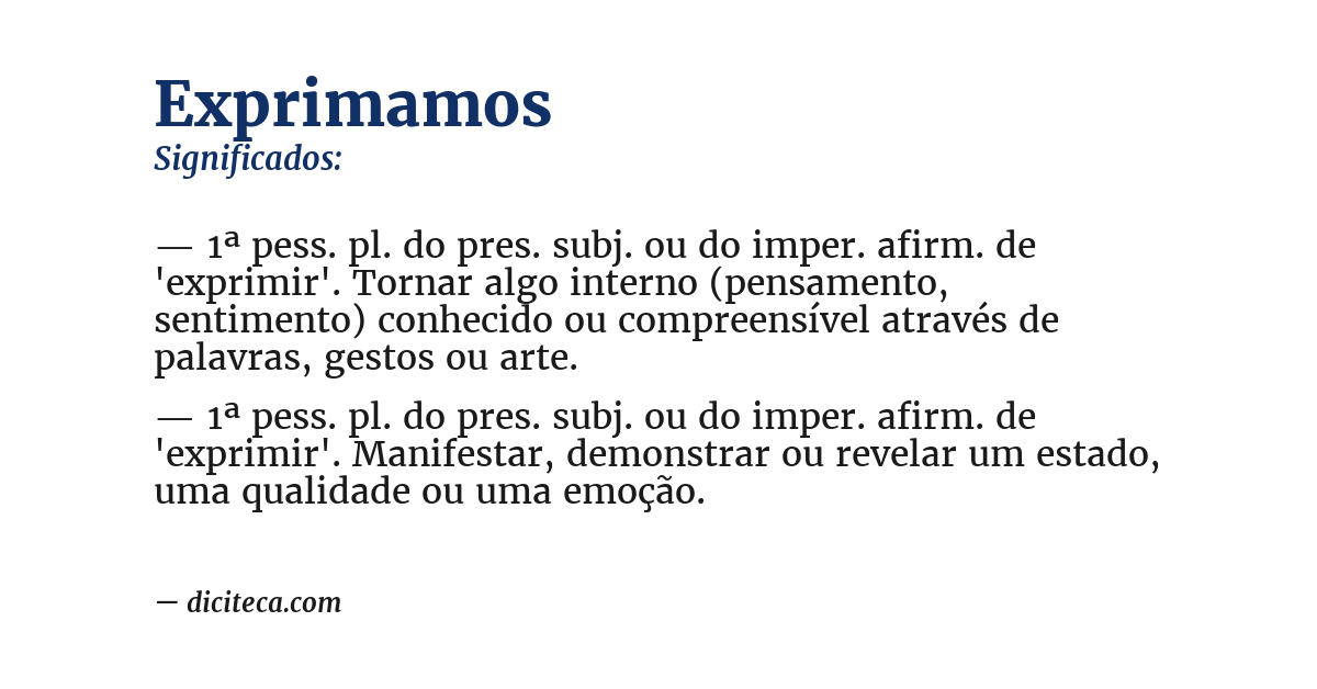 Significado de exprimamos