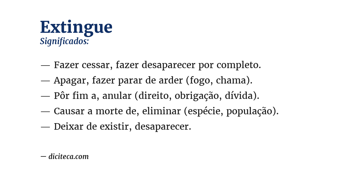 Significado de extingue