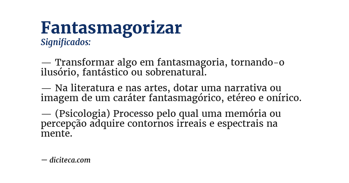 Significado de fantasmagorizar