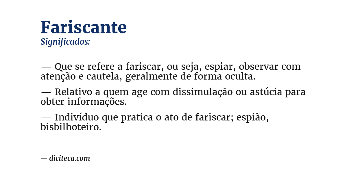 Significado de fariscante