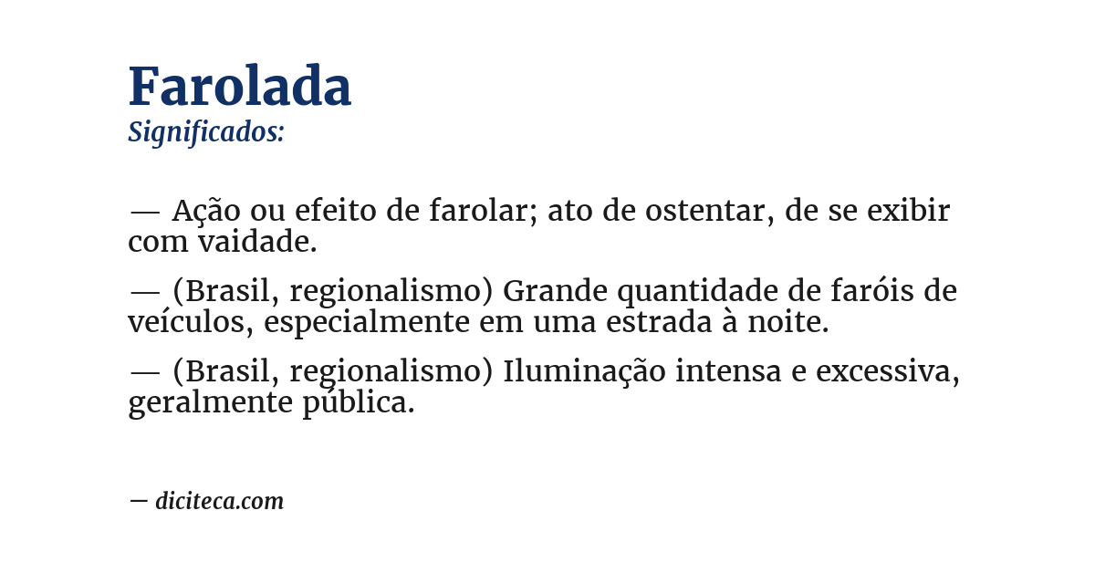 Significado de farolada