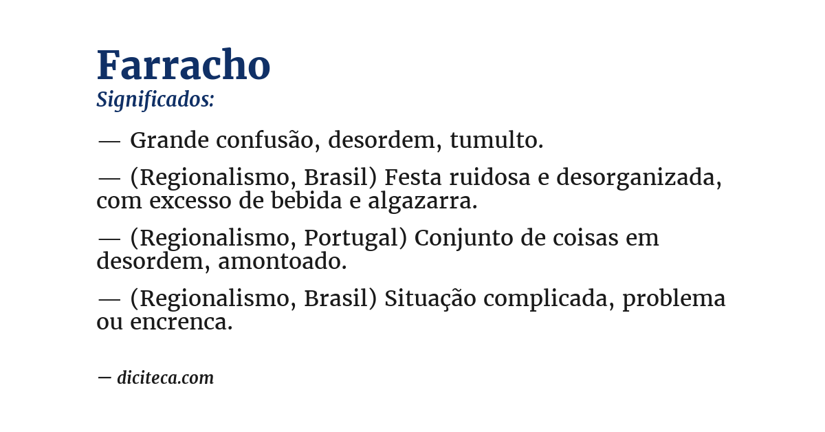 Significado de farracho