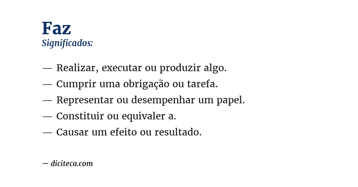 Significado de faz