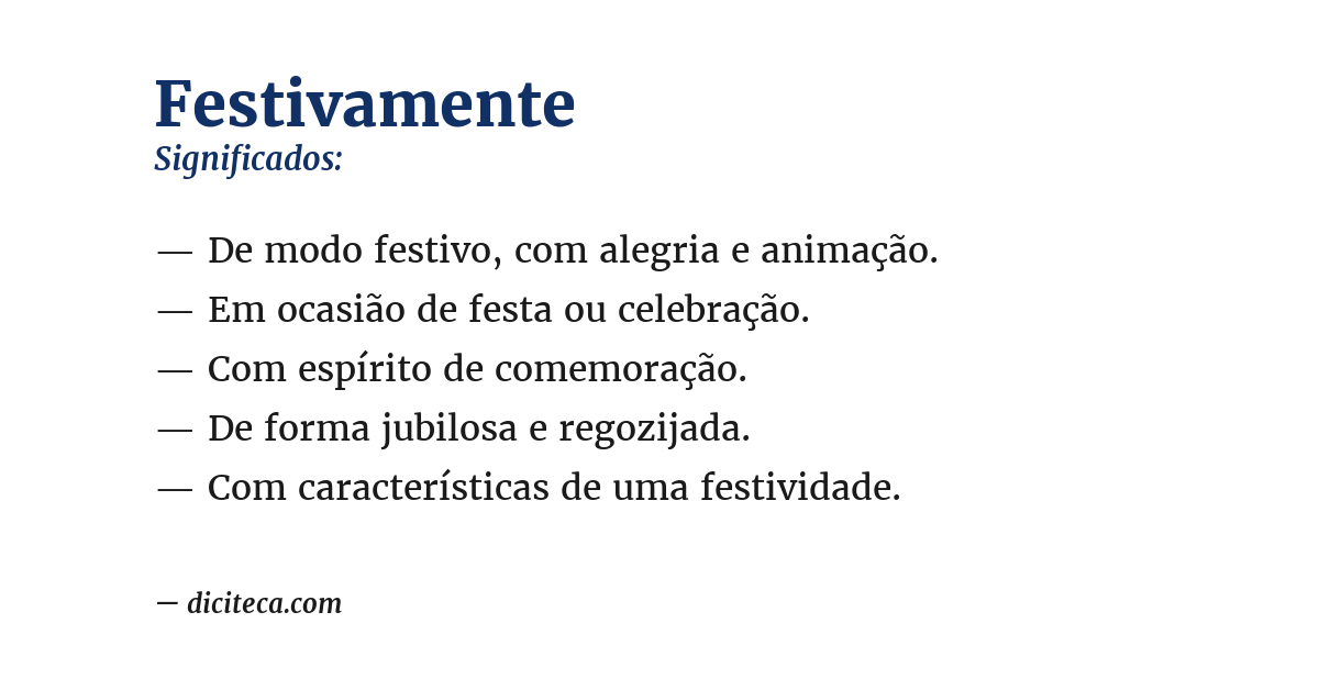 Significado de festivamente