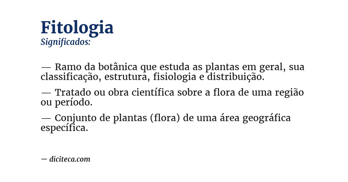 Significado de fitologia