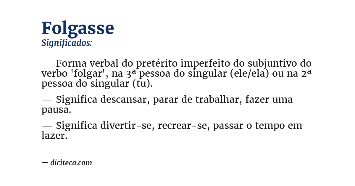 Significado de folgasse