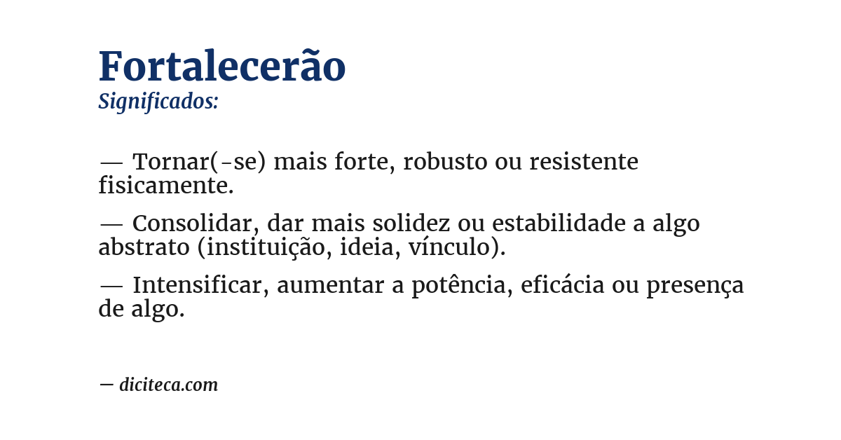 Significado de fortalecerão