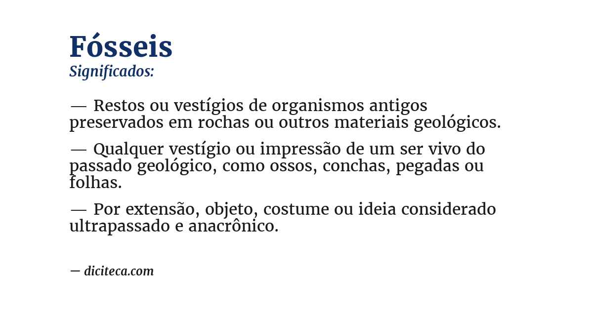 Significado de fósseis