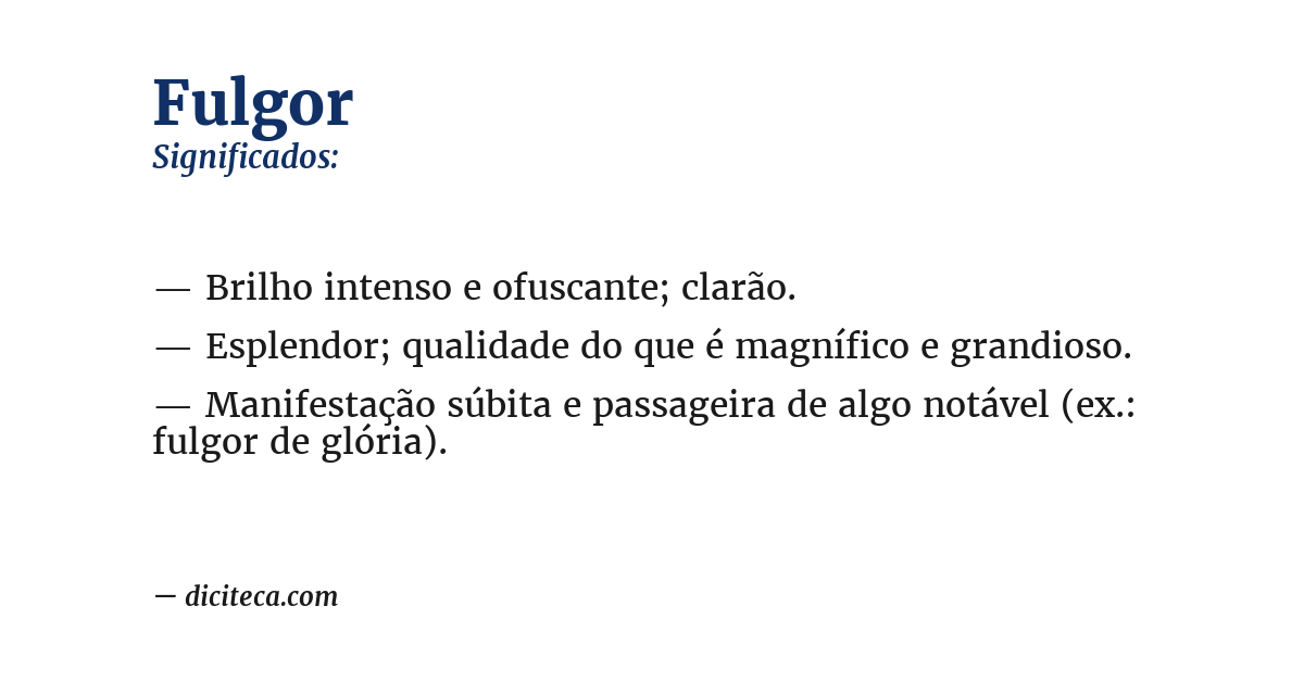 Significado de fulgor