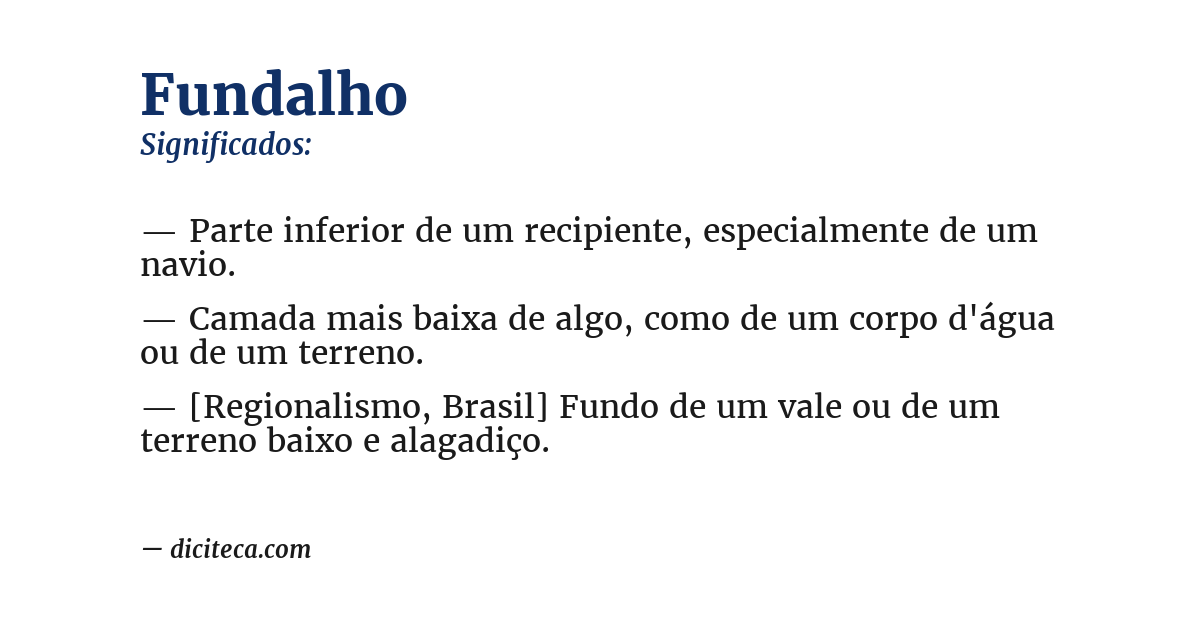 Significado de fundalho