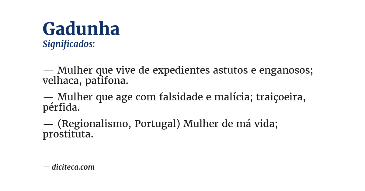 Significado de gadunha