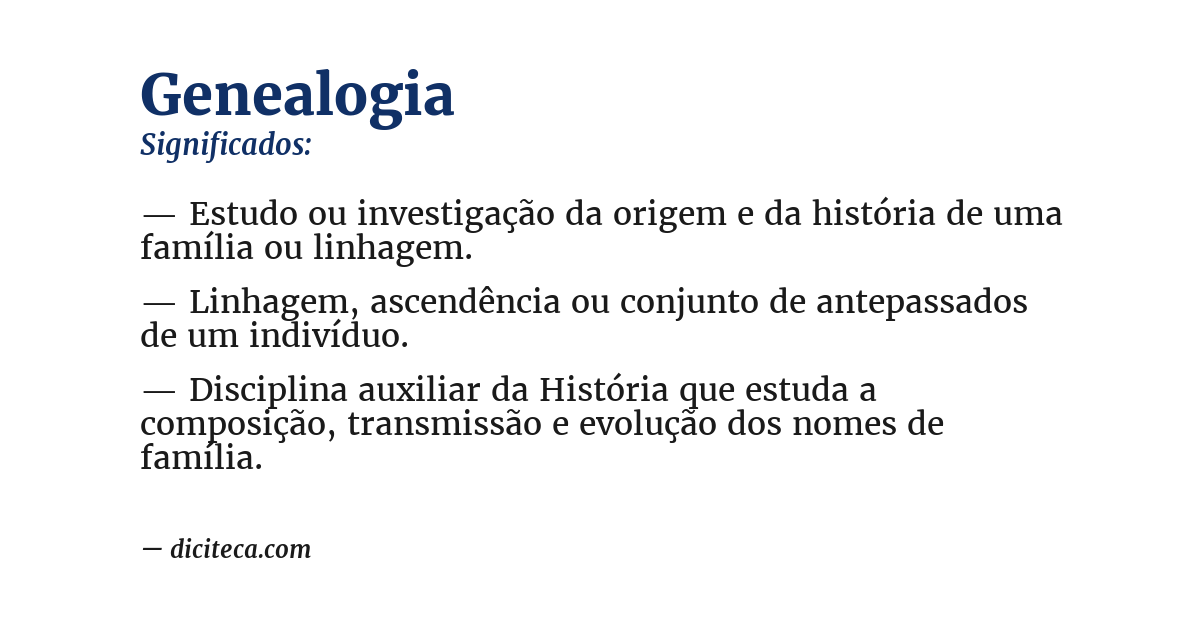 Significado de genealogia