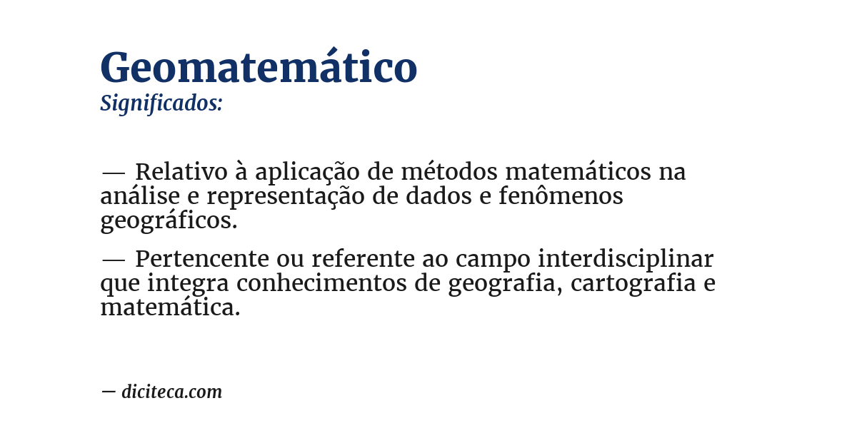 Significado de geomatemático