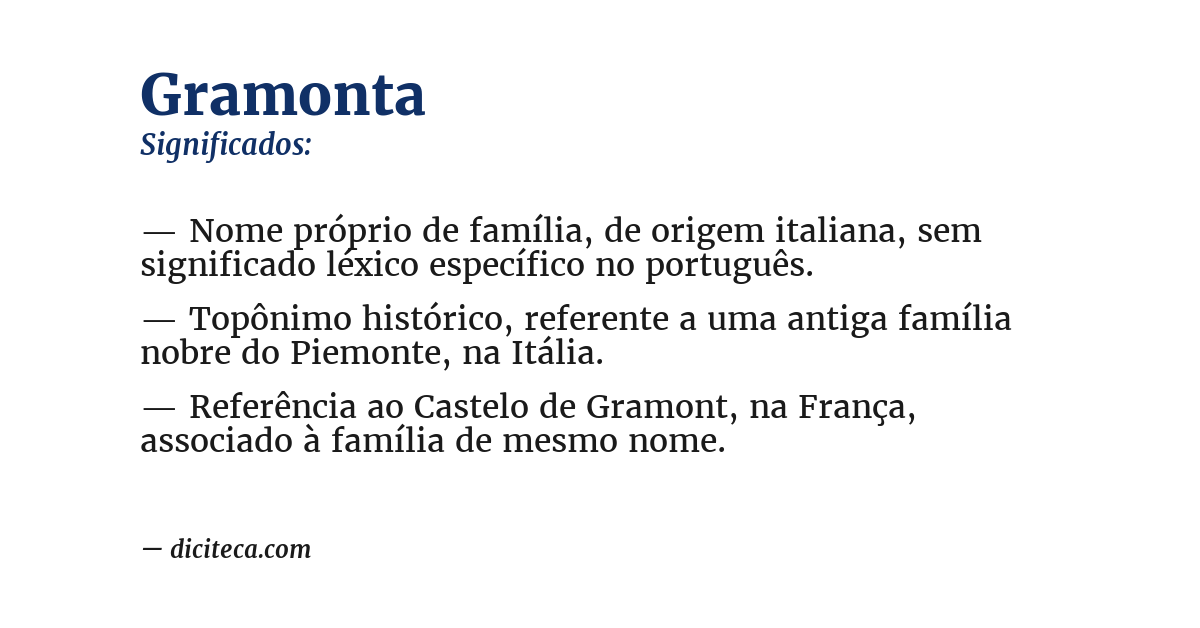 Significado de gramonta