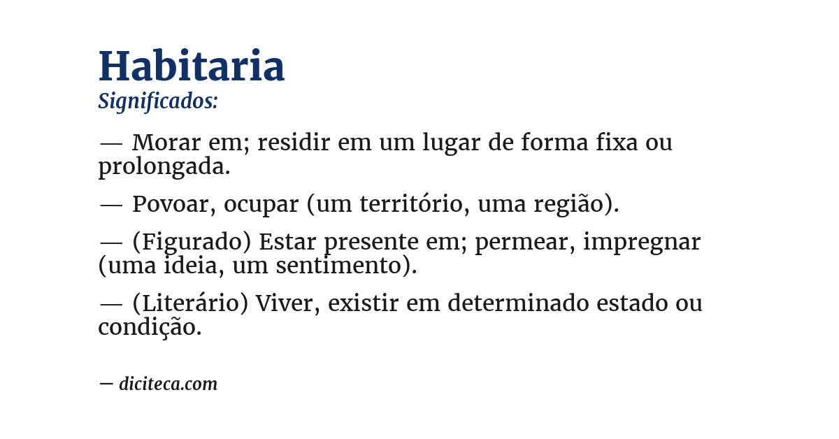 Significado de habitaria