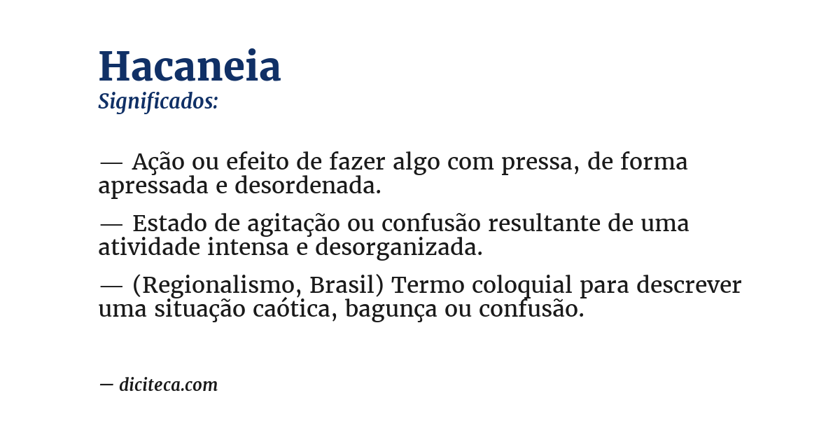 Significado de hacaneia