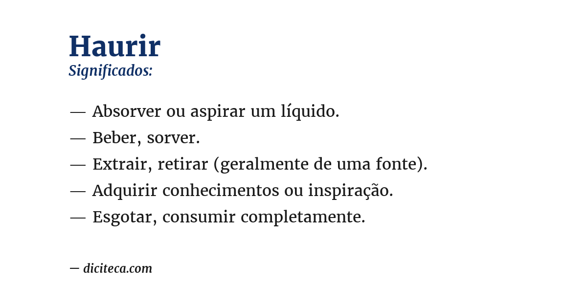 Significado de haurir
