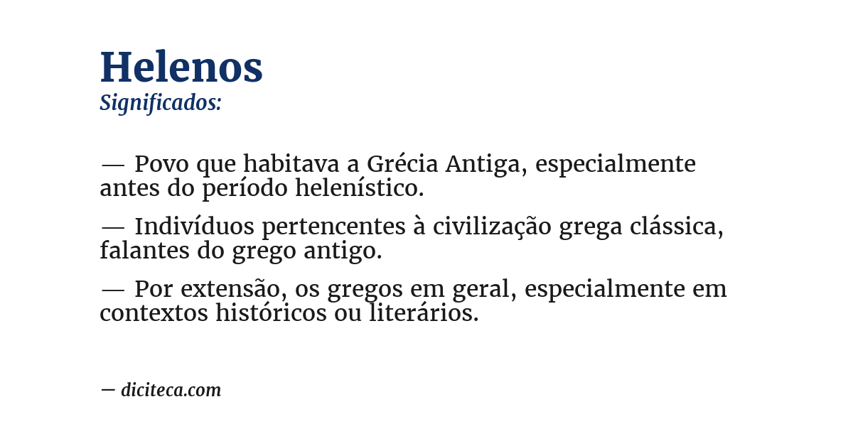 Significado de helenos