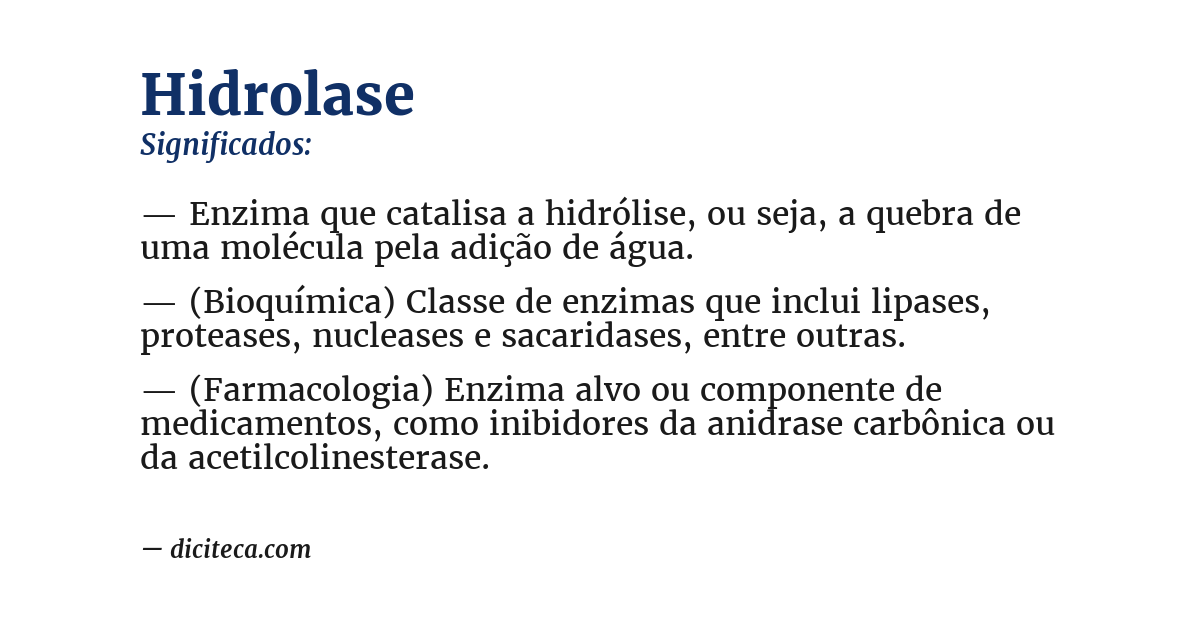 Significado de hidrolase
