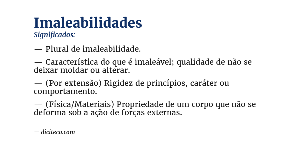 Significado de imaleabilidades