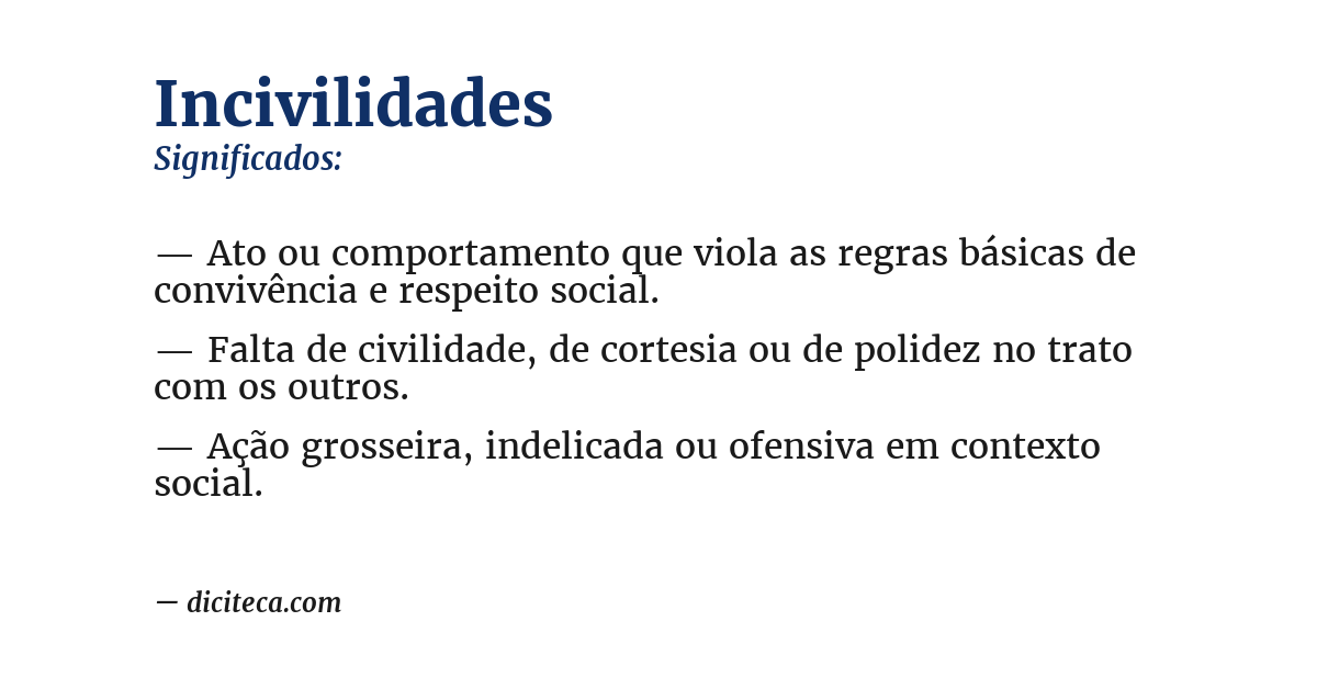 Significado de incivilidades