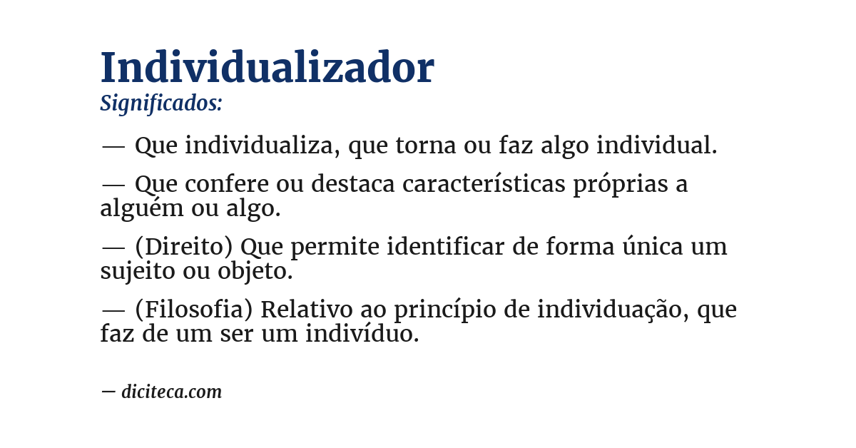 Significado de individualizador