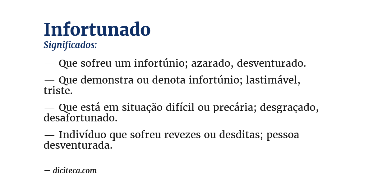 Significado de infortunado