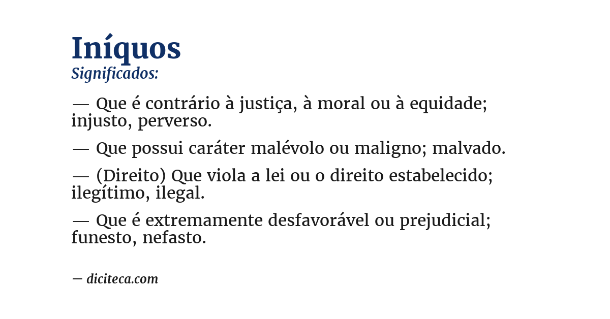 Significado de iníquos