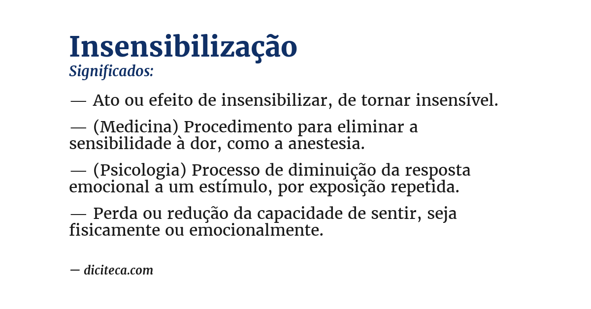 Significado de insensibilização