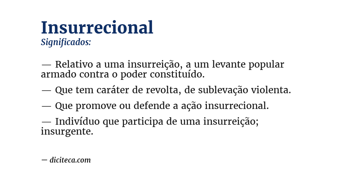 Significado de insurrecional