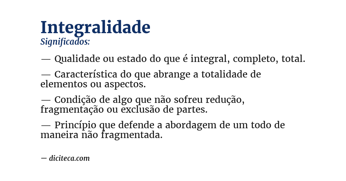 Significado de integralidade