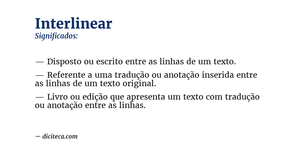 Significado de interlinear
