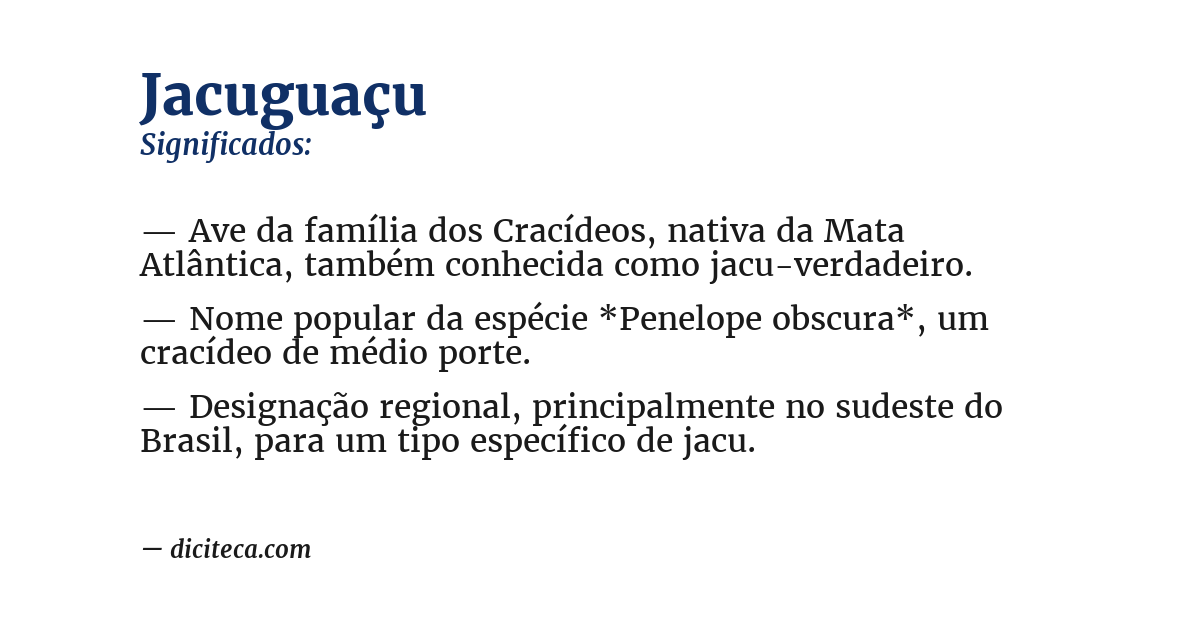 Significado de jacuguaçu