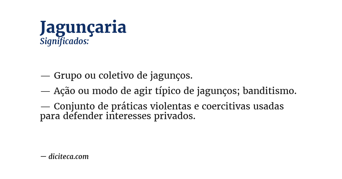 Significado de jagunçaria
