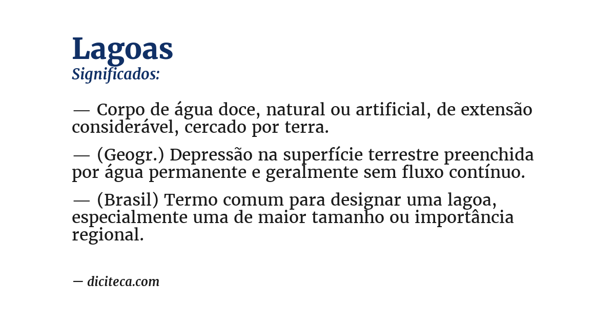 Significado de lagoas