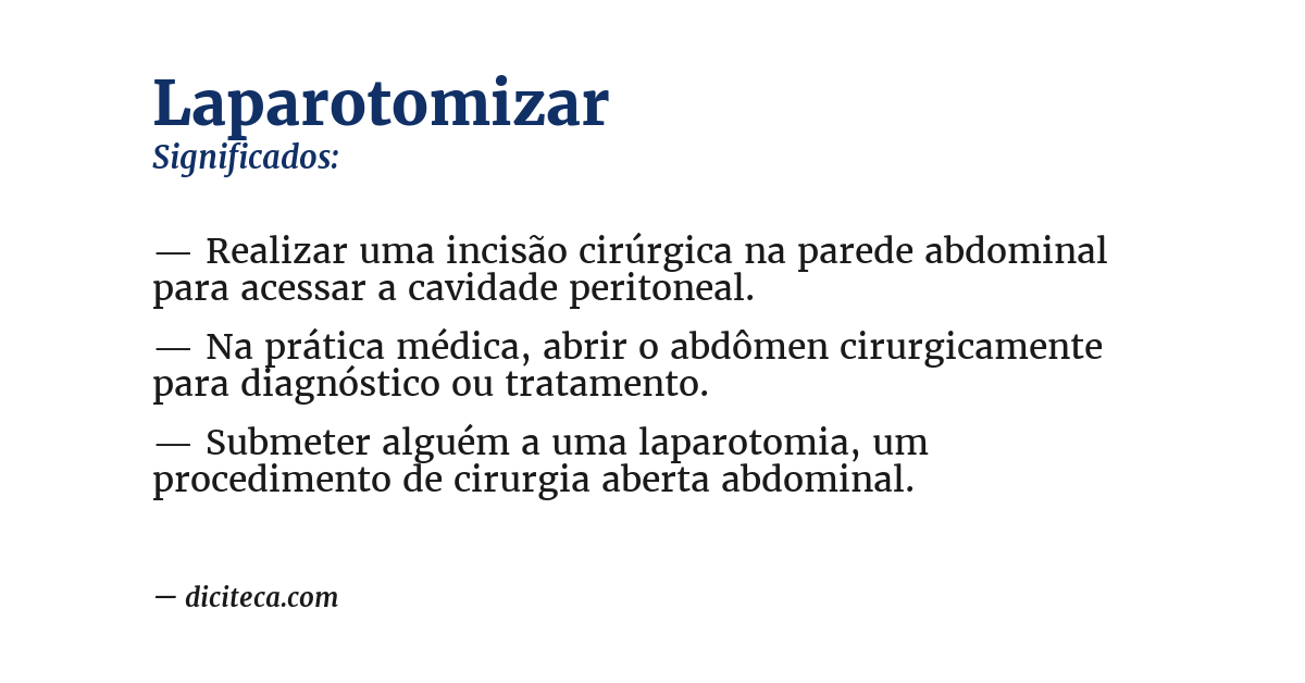 Significado de laparotomizar