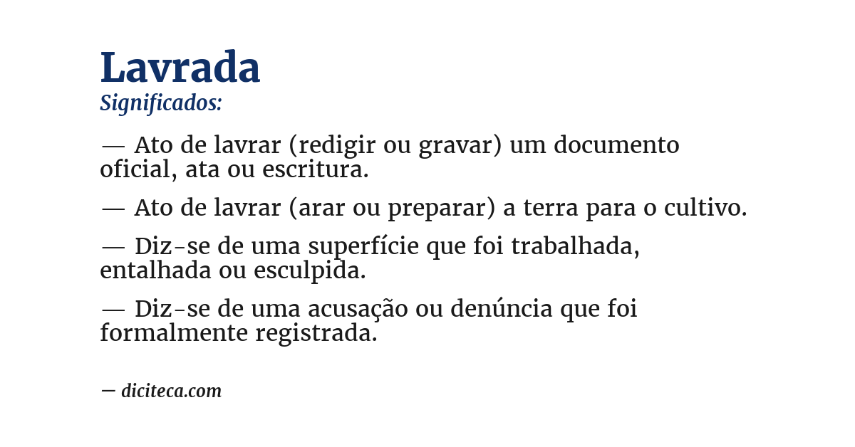 Significado de lavrada