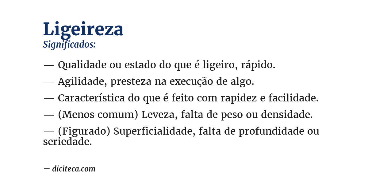 Significado de ligeireza