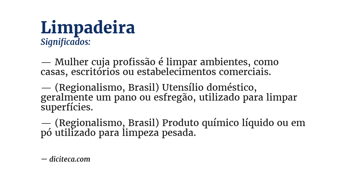 Significado de limpadeira
