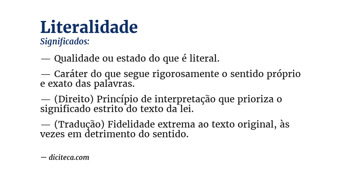 Significado de literalidade