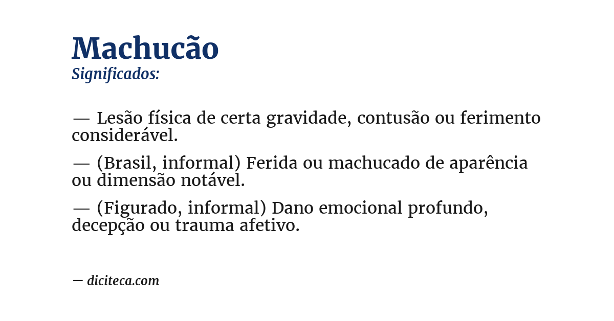 Significado de machucão