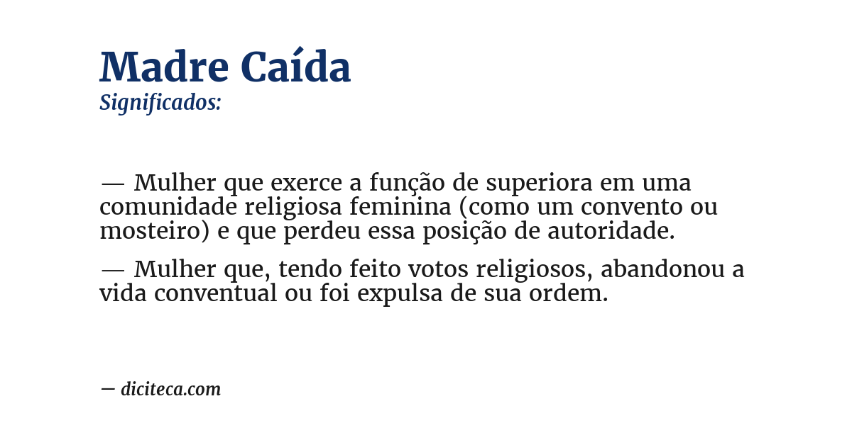 Significado de madre caída
